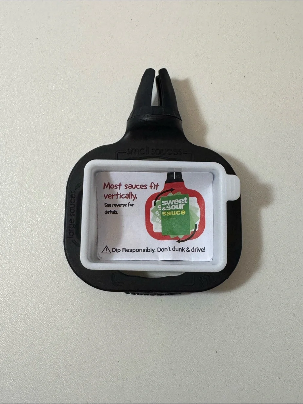 Universal Black Car Vent Sauce Holder - Fits Most Sauce Cups